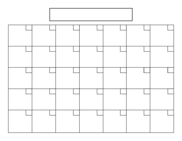 Free Blank Printable 30 Day Calendar