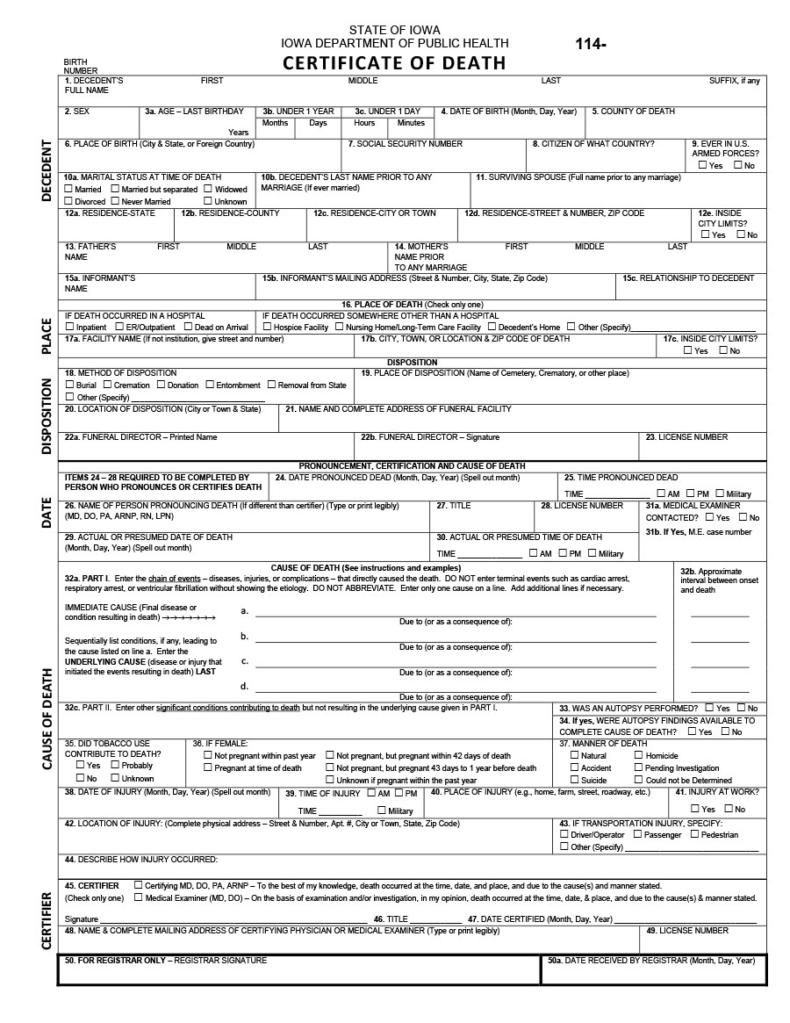 37 Blank Death Certificate Templates 100 FREE TemplateLab 37 Blank Death Certificate Templates 100 FREE TemplateLab
