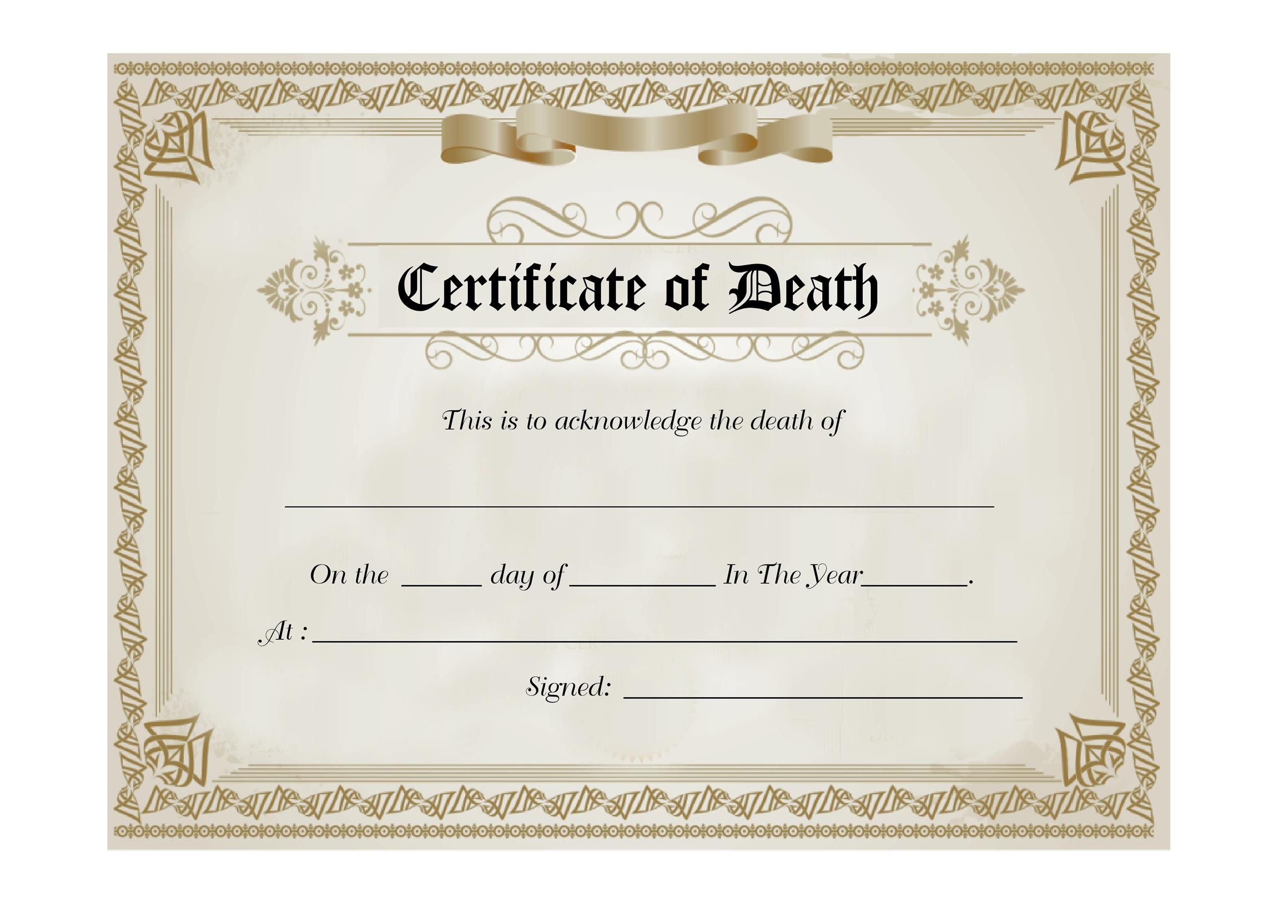 North Carolina Printable Blank Death Certificate North Carolina Printable Blank Death Certificate