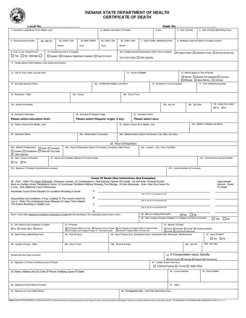 37 Blank Death Certificate Templates 100 FREE TemplateLab 37 Blank Death Certificate Templates 100 FREE TemplateLab