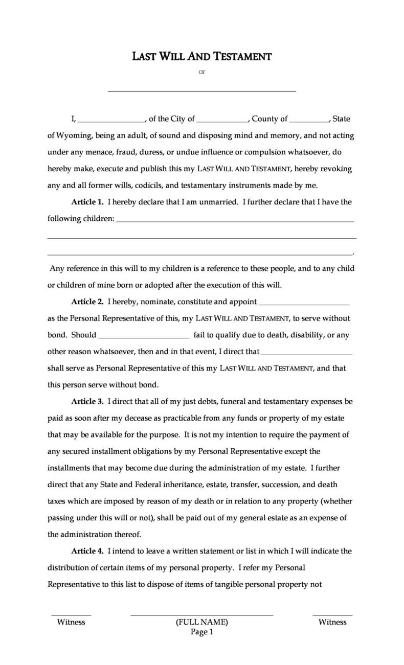 39 Last Will And Testament Forms Templates TemplateLab