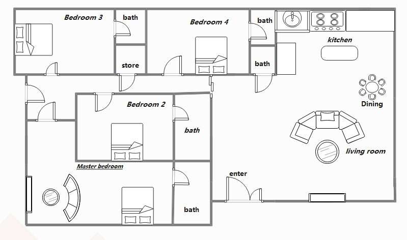 4 Bedroom Bungalow Floor Plan With Dimensions Free Infoupdate