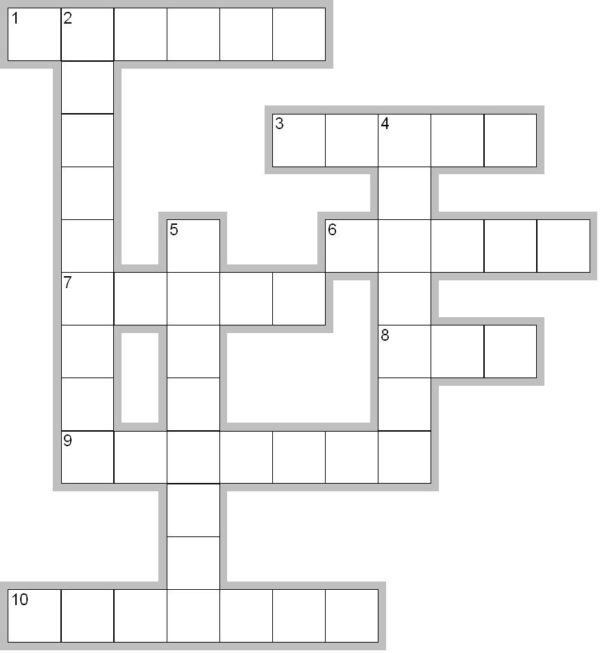 Blank Crossword Puzzle 16 Words Printable