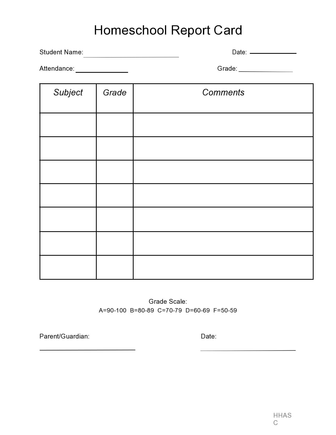 40 Editable Homeschool Report Card Templates Report Card Template