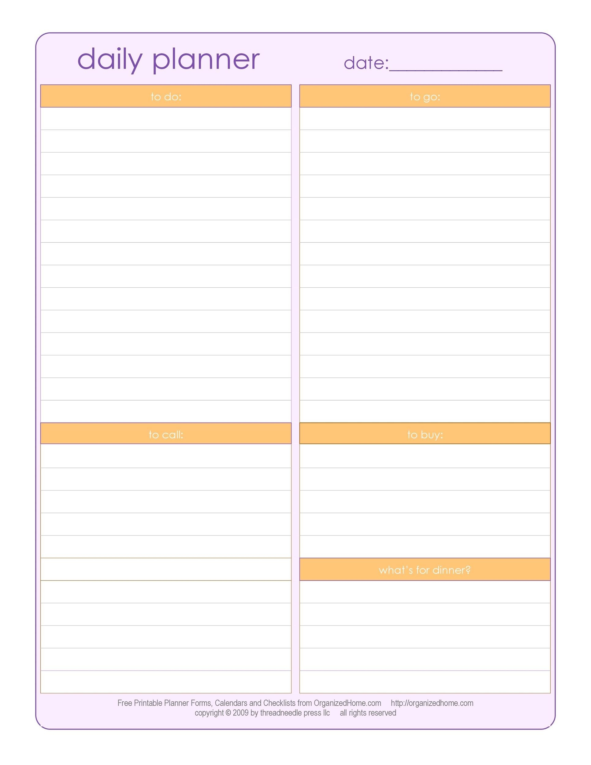 40 Printable Daily Planner Templates FREE Template Lab