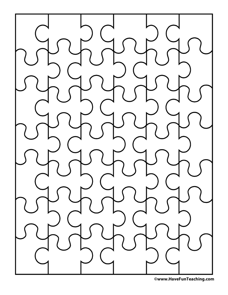 42 Pieces Blank Puzzle Have Fun Teaching