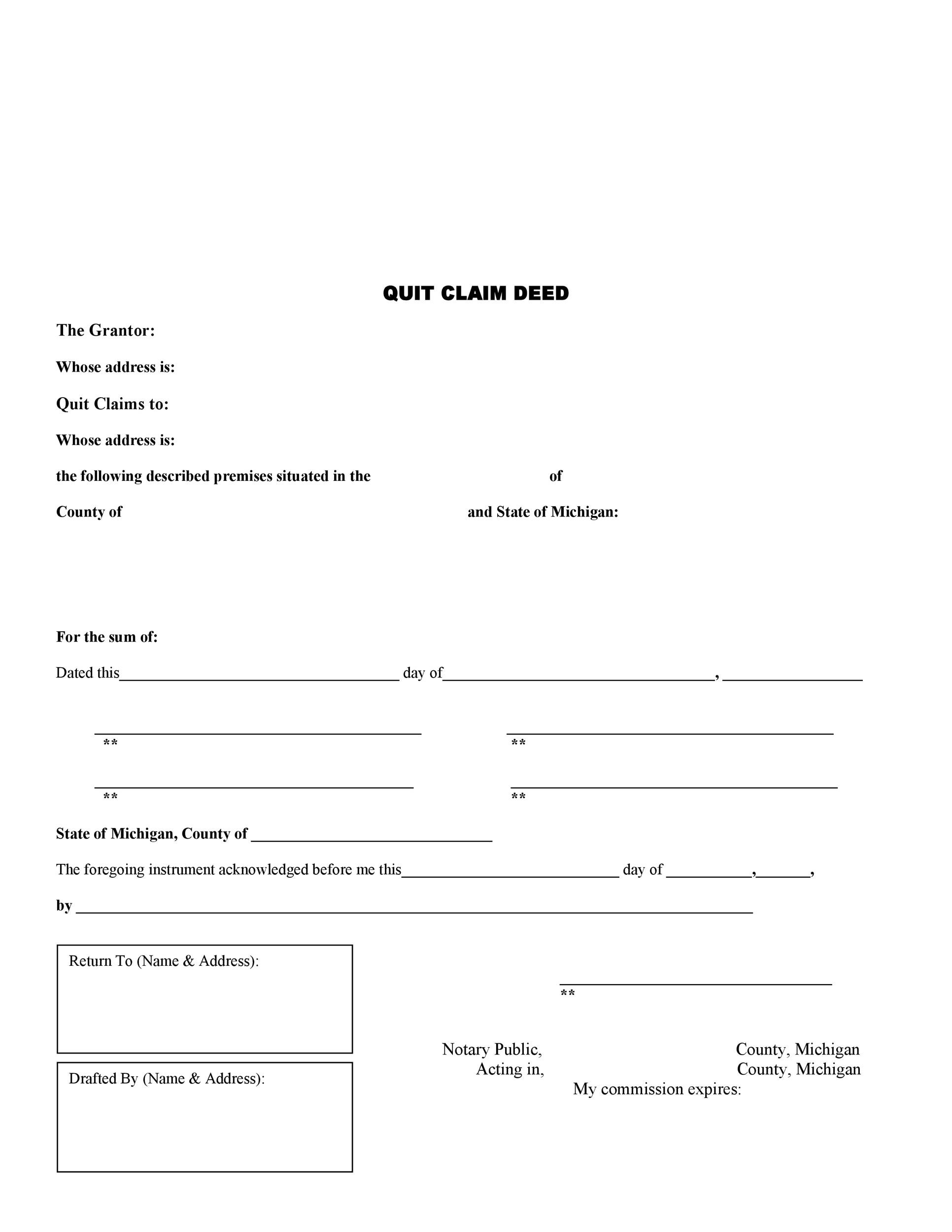 46 Free Quit Claim Deed Forms Templates TemplateLab 46 Free Quit Claim Deed Forms Templates TemplateLab