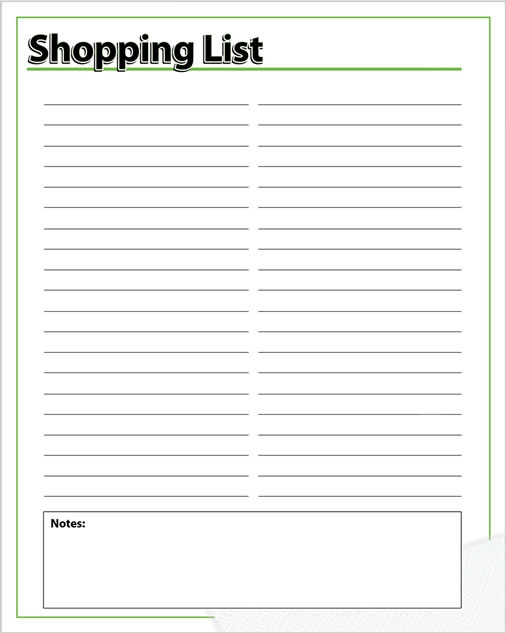 5 Best Images Of Free Printable Blank Shopping List Printable Grocery 