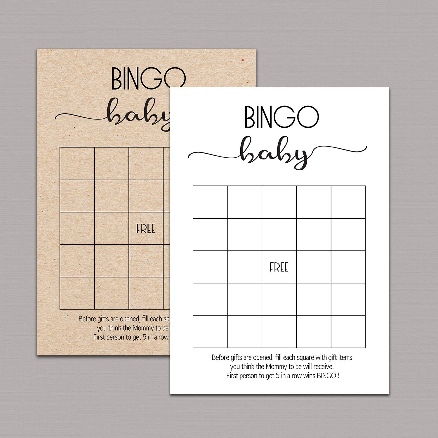 50 Free Printable Blank Baby Bingo Cards