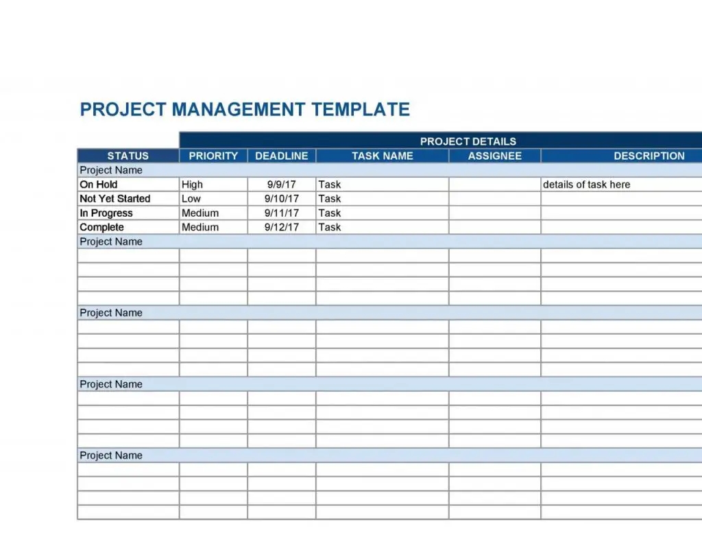 50 Plantillas Gratuitas De Seguimiento De Proyectos M ltiples Excel Y 