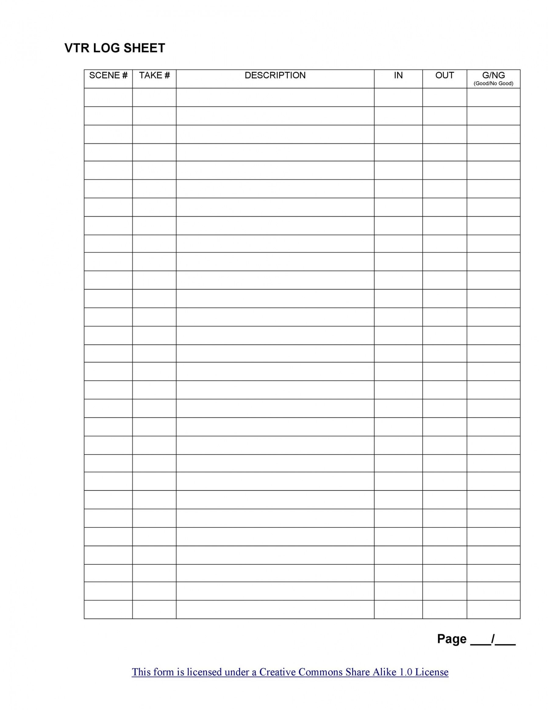 50 Printable Log Sheet Templates Direct Download Templatelab Riset