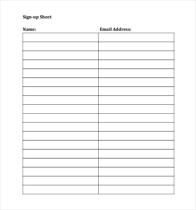 58 Sign Up Sheets Free Premium Templates 58 Sign Up Sheets Free Premium Templates