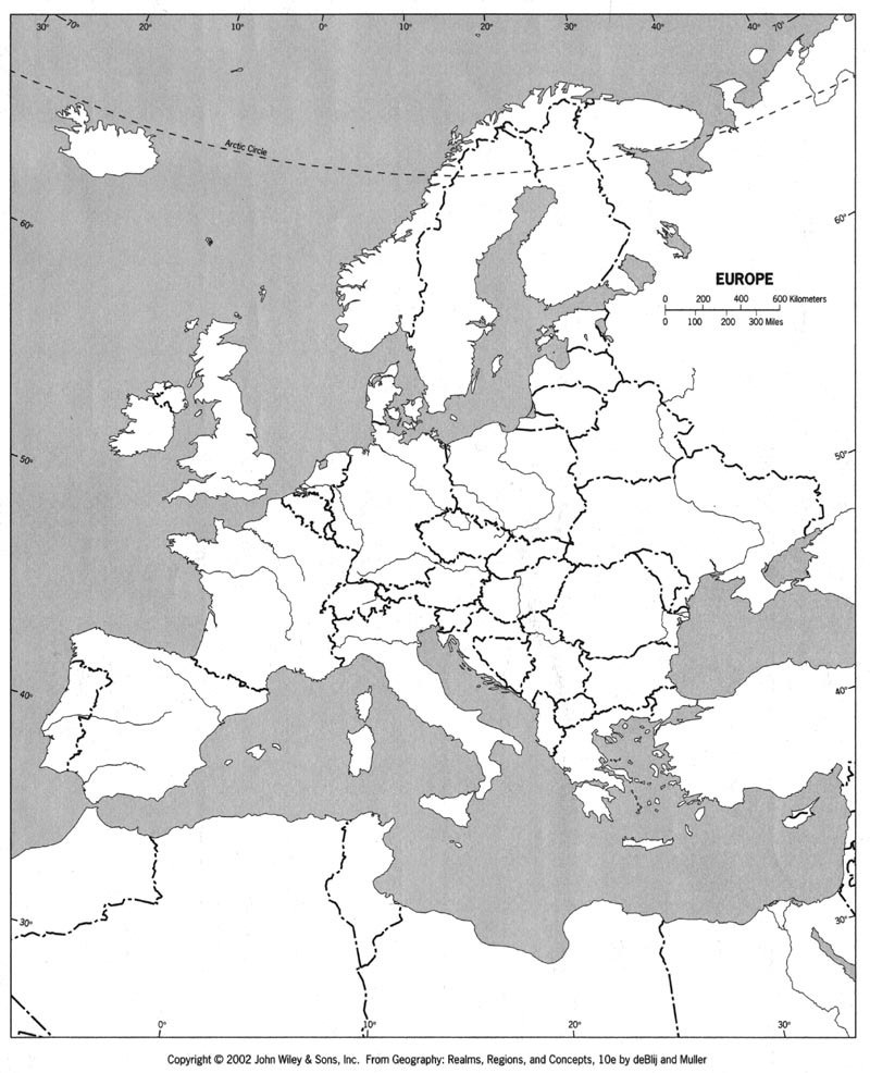 6 Best Images Of Europe Physical Outline Maps Printable Blank Europe 