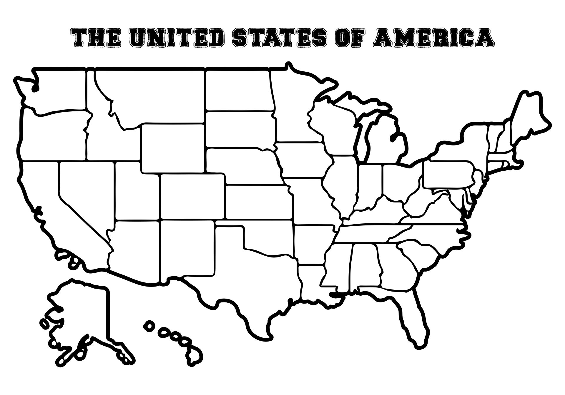 6 Best Printable 50 States Blank Map Printablee 6 Best Printable 50 States Blank Map Printablee