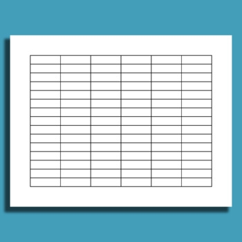 6 Column 15 Row Table Blank Template Printable By Structureofdreams