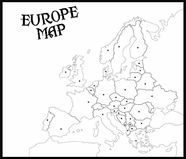 Printable European Map Blank With Capitals