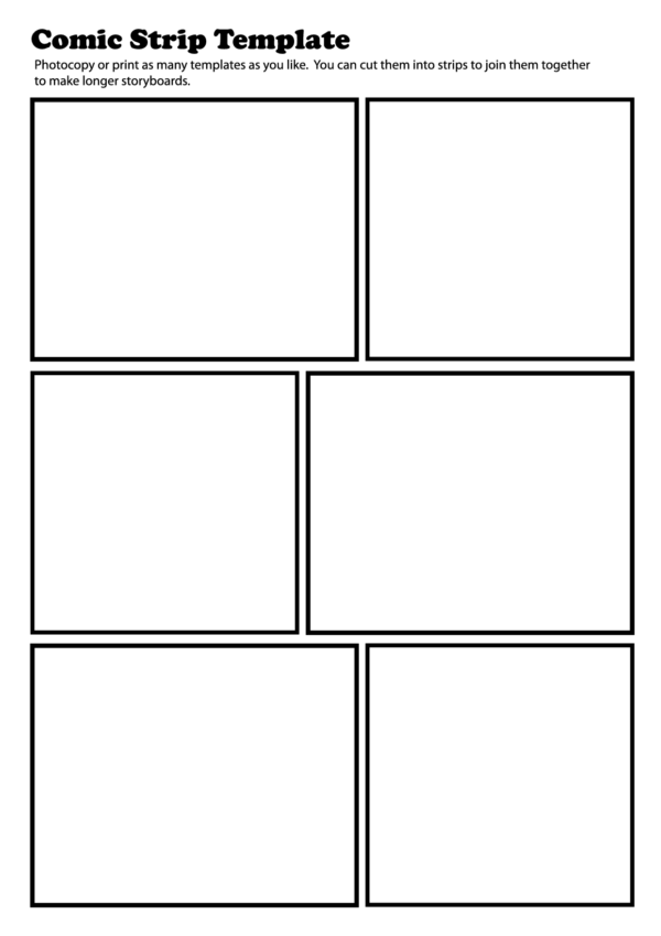 Printable Blank Comic Strips For Elementary Students