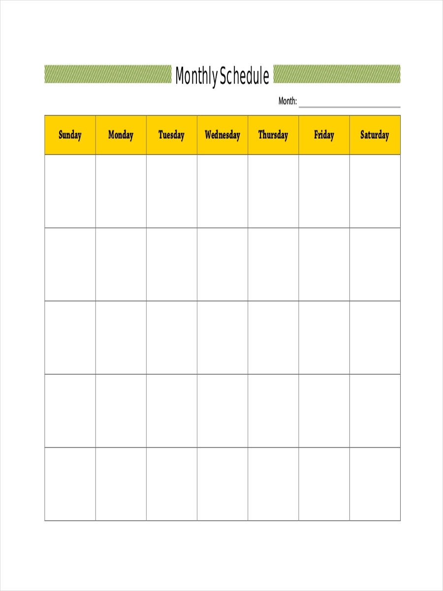 Printable Blank Sheet To Schedule Yourself Printable Blank Sheet To Schedule Yourself