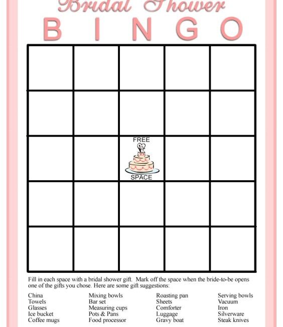 7 Sets Of Free Printable Bridal Showers Bingo Cards