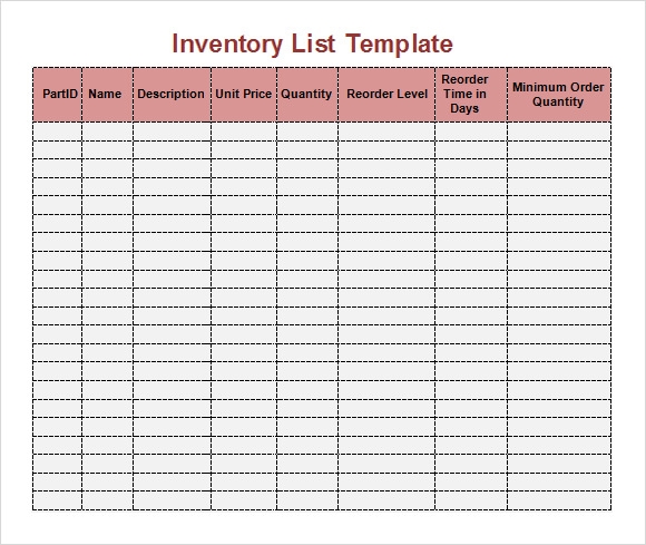 8 Best Images Of Printable Inventory Template Free Inventory Sheet 
