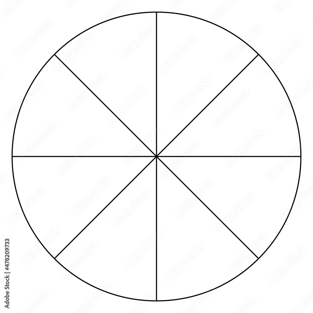 8 Piece Blank Pie Chart Template Clipart Image Stock Vector Adobe Stock