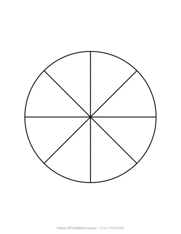 Blank Pie Chart 8 Slices Printable Free