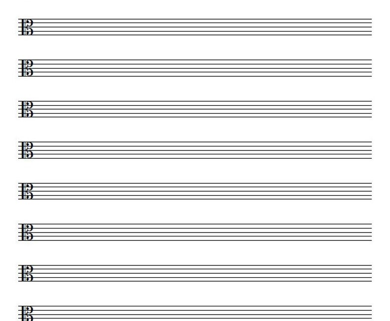 A4 Music Blank Sheet Alto Clef 8 And 12 Staves Printable Etsy