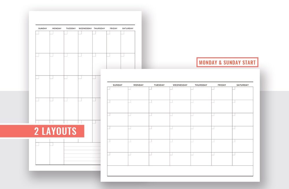 A5 Calendar Printable Monthly Calendar Diary Word A5 File Te
