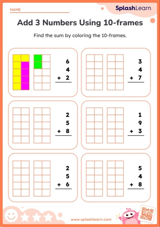 Blank Add 3 Together Printable Worksheets