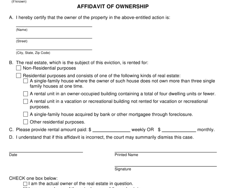 Affidavit Format For Change Of Ownership AffidavitForm