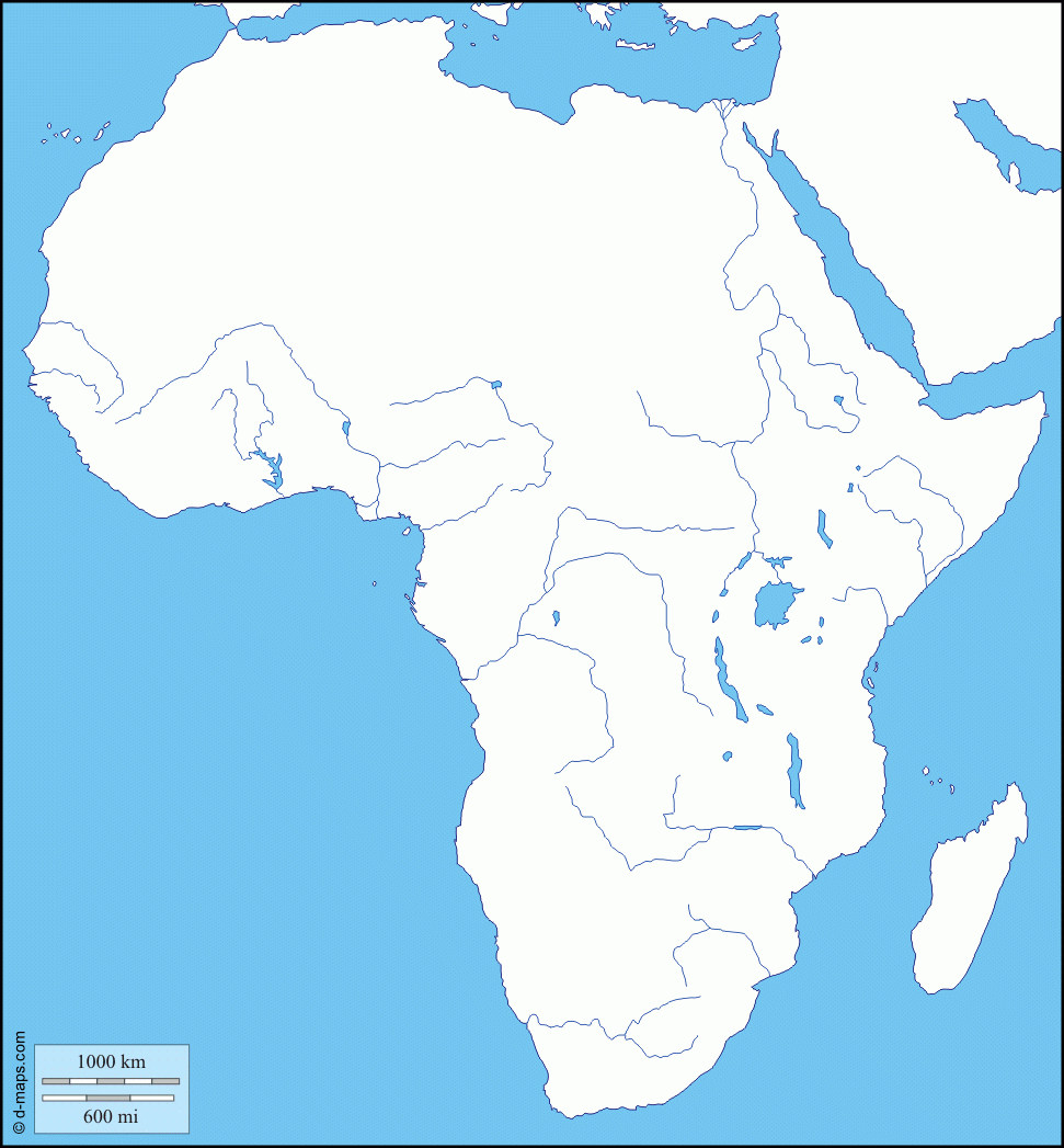Africa Physical Map Blank Africa Physical Map Blank