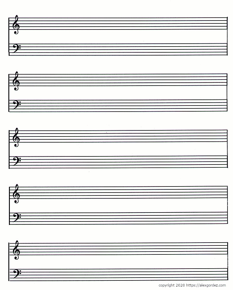 Bass Clef Blank Sheet Music Printable