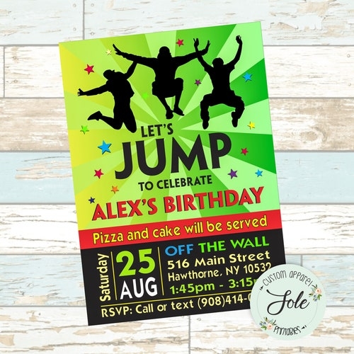 Altitude Trampoline Park Trampoline Party Invitation Bounce Etsy