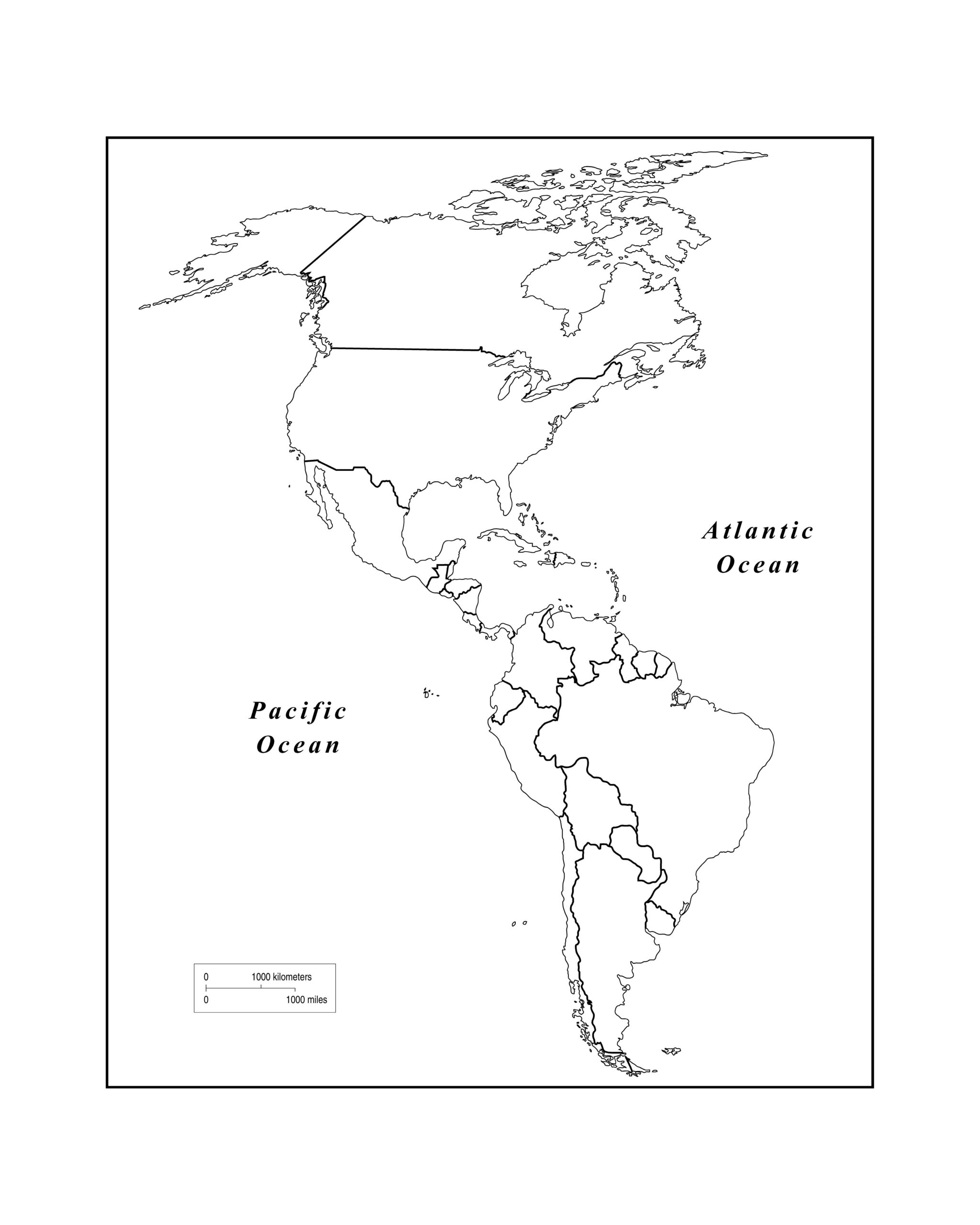 Americas Blank Map Americas Blank Map