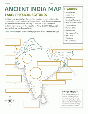 Free Blank Printable Ancient India Map