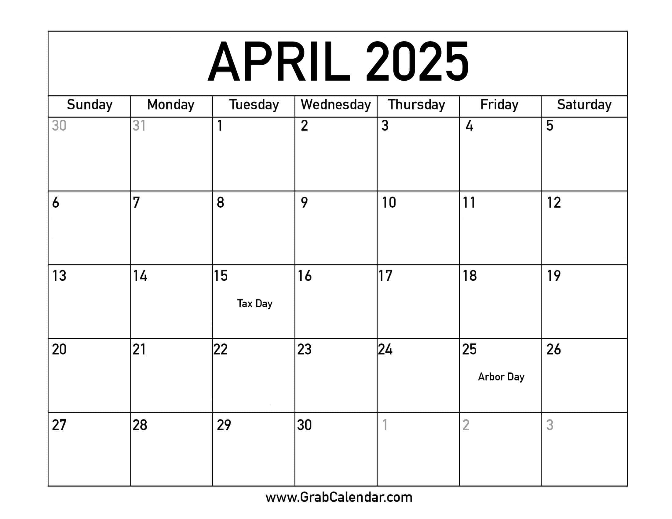 April Calendar 2025 Printable Free Oona Sharia April Calendar 2025 Printable Free Oona Sharia