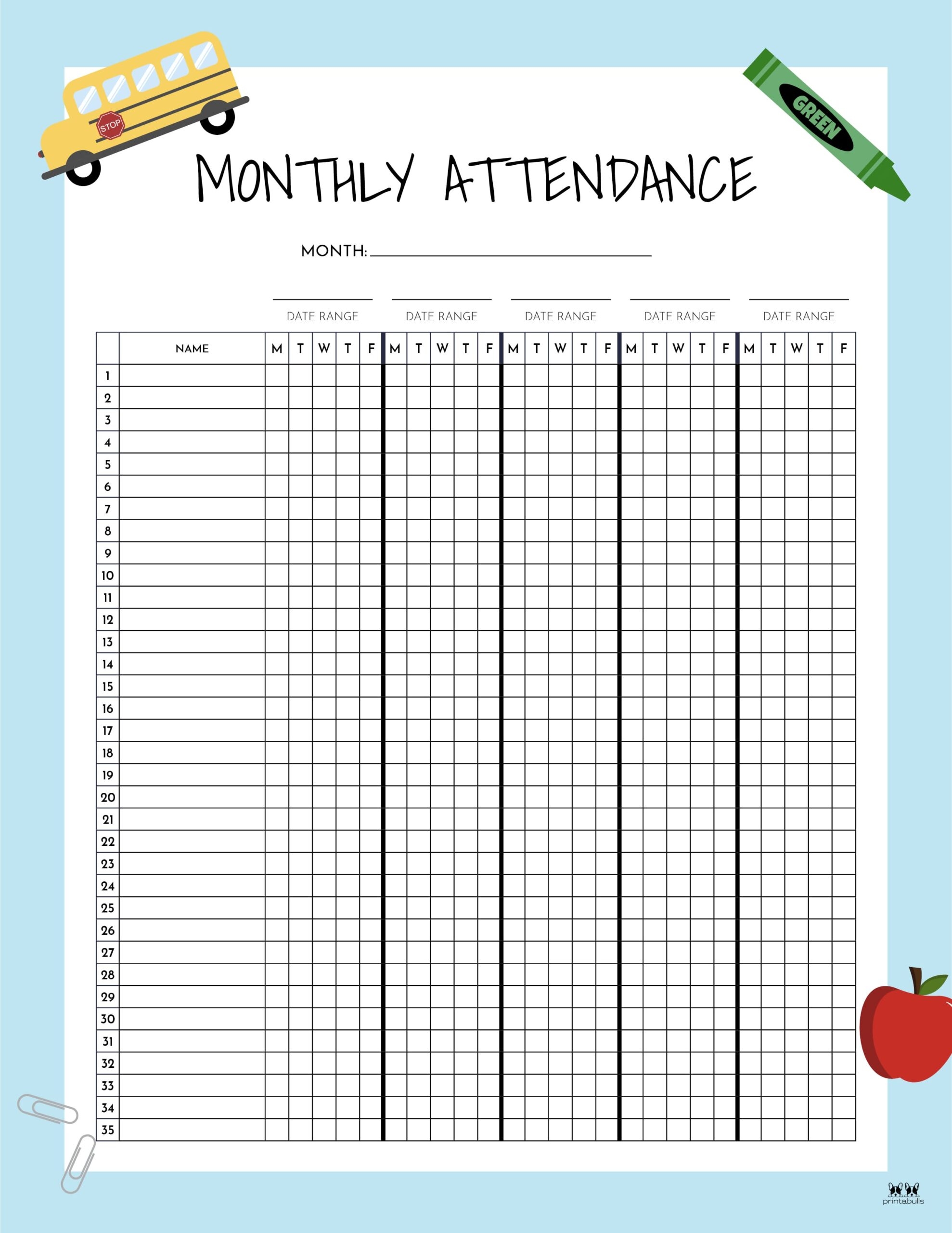 All Blank Landscape Attendance Tracker Printables Free All Blank Landscape Attendance Tracker Printables Free