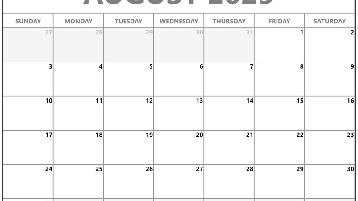 August 2025 Calendar Free Printable Images Mufi Yasmin