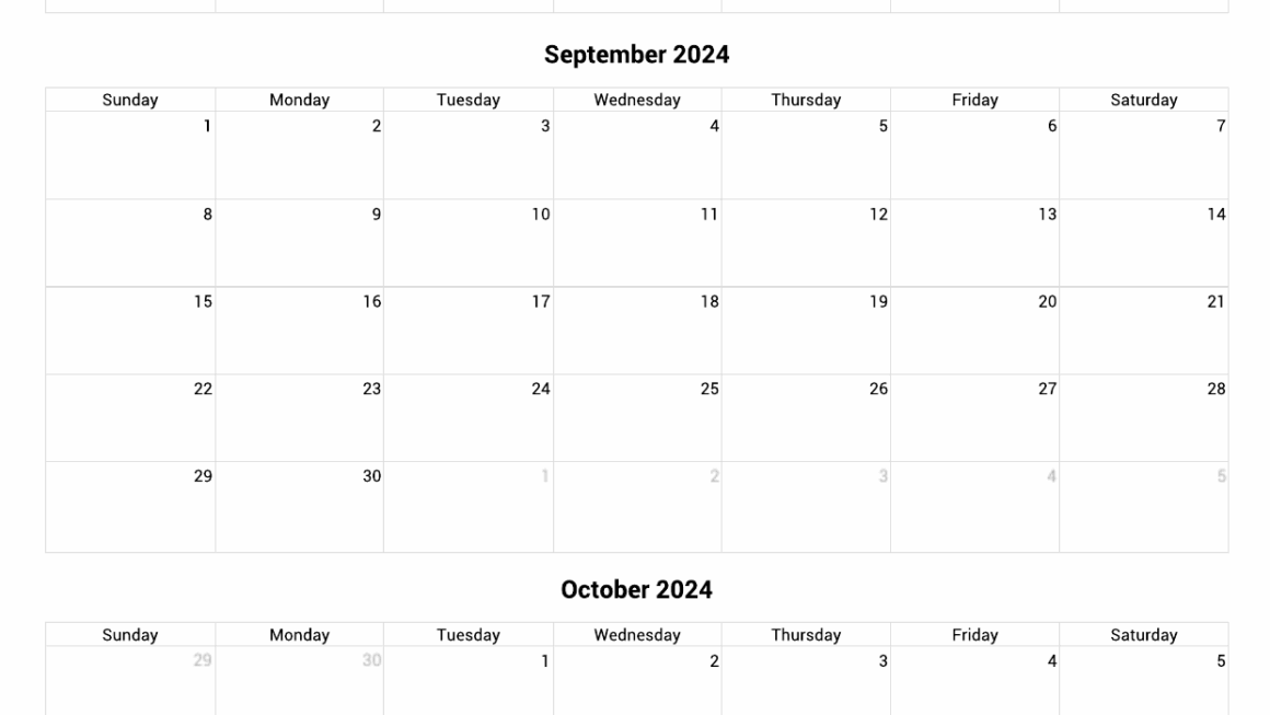 August Sept Oct 2024 Calendar 2024 Raye Valene