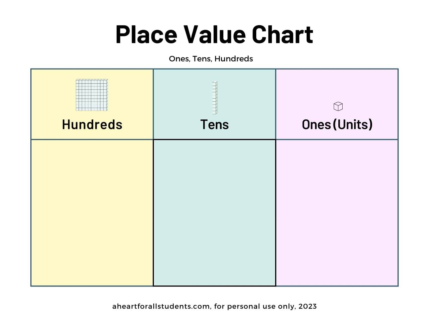 Best FREE Place Value Printable Chart Packet Download A Heart For All 