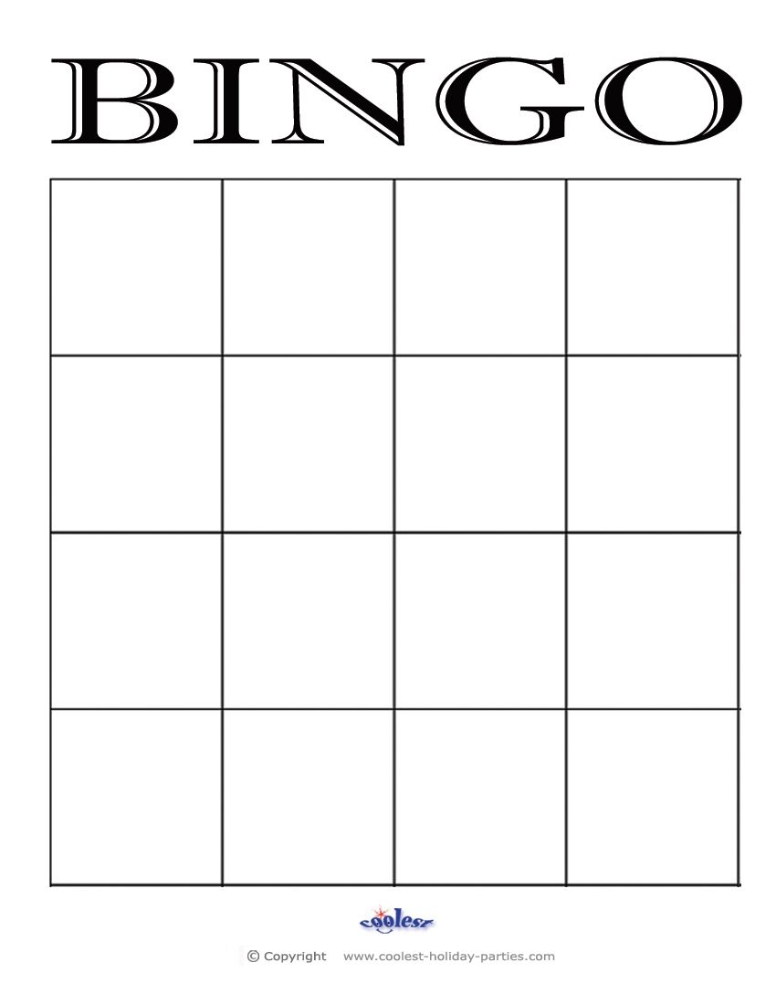 Printable Blank Bingo Cards 4 Per Page