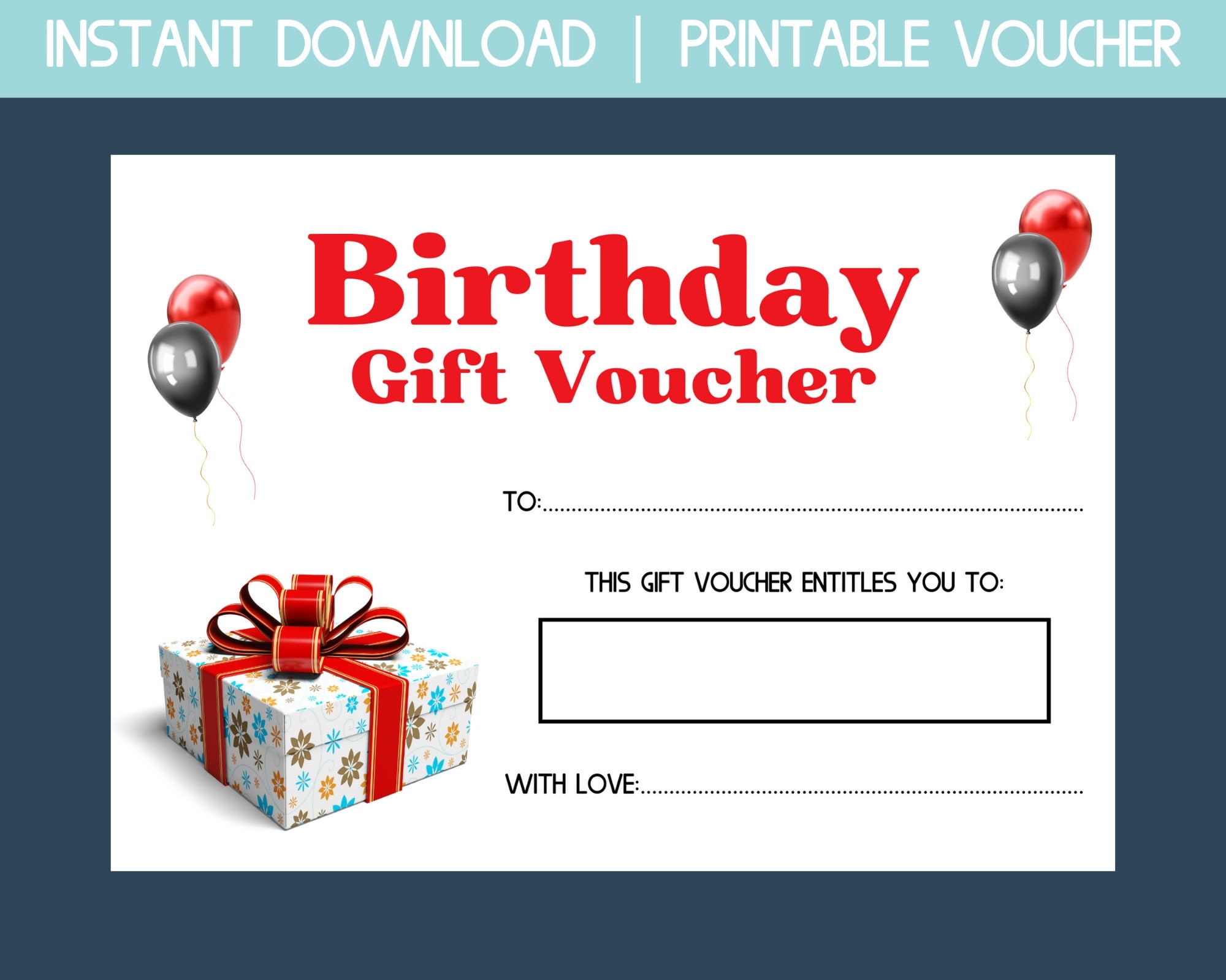Birthday Gift Certificate Printable Blank Gift Certificate Gift 