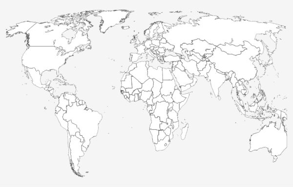 Blank World Map Printable Black And White