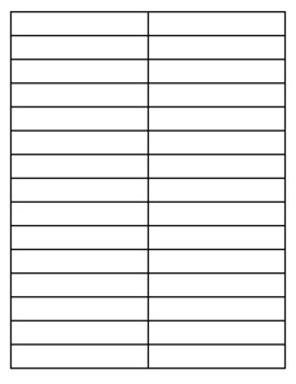 Blank 2 Column Tables By Northeast Education TPT Blank 2 Column Tables By Northeast Education TPT