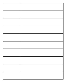 Blank 2 Column Tables By Northeast Education TPT