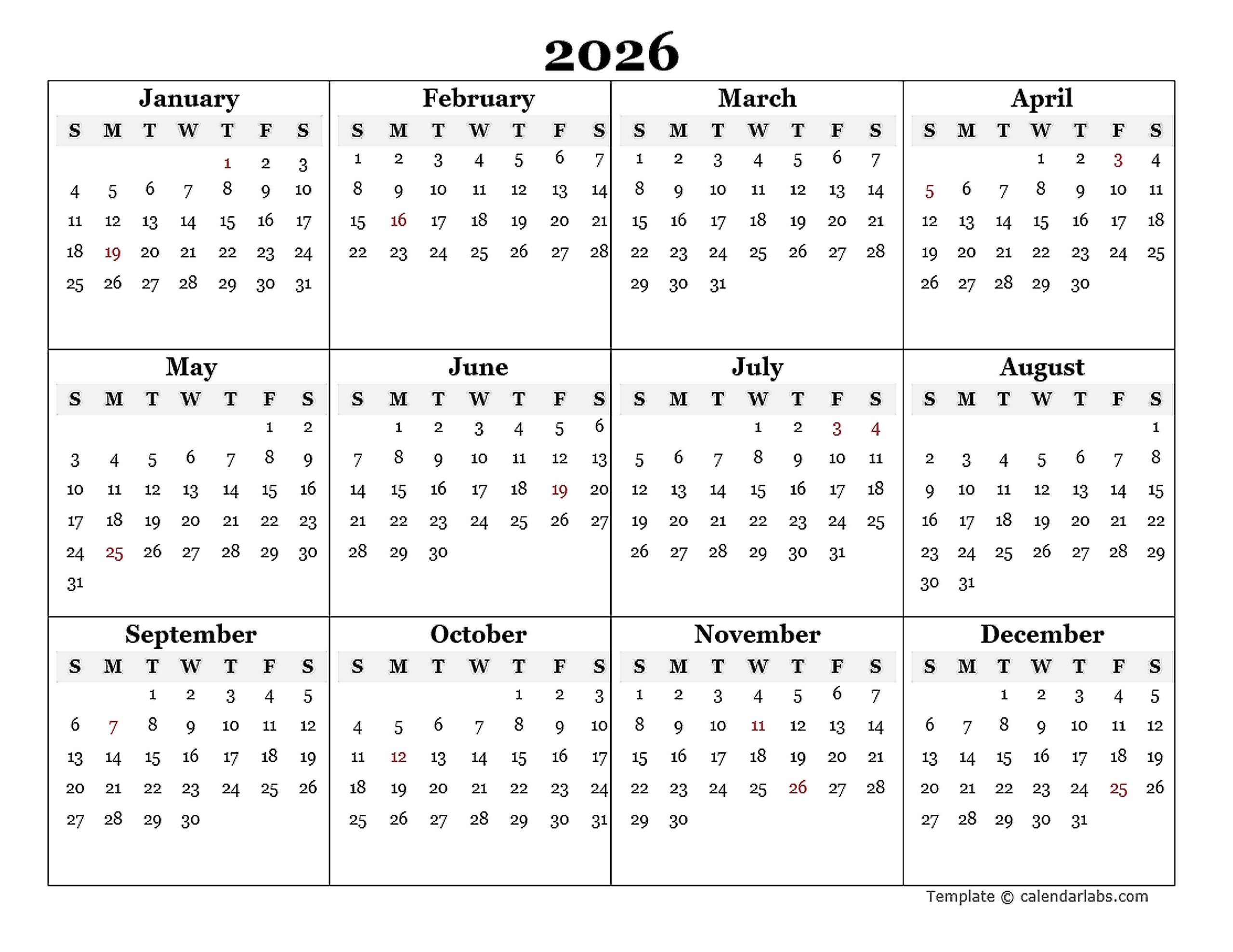 Blank 2025 2026 Printable Calendar Template Blank Francis Haefner