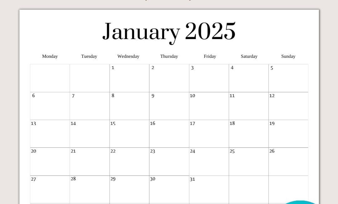 Blank 2025 Calendar Free 2025 Blank Calendar Download Your Free