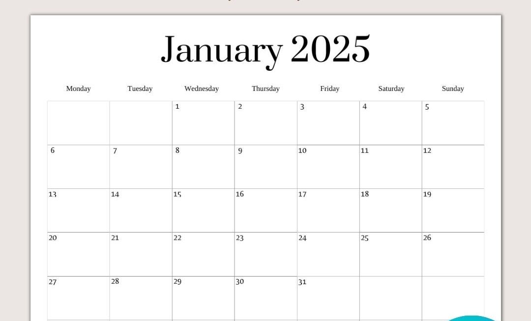 Blank 2025 Calendar Free 2025 Blank Calendar Download Your Free