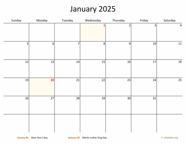 Printable Blank Monthly Calendars 2025 8 2025