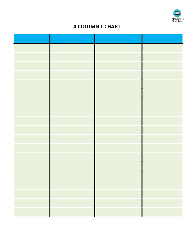 Blank 4 Column Chart Blank 4 Column Chart